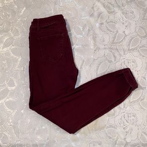Basic Wear Wax Jean Burgundy Mid Rise Jeans